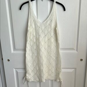 White Knit Sleeveless Coverup/top